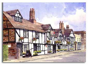 Print of watercolour painting of Amersham, by artist Lesley Olver