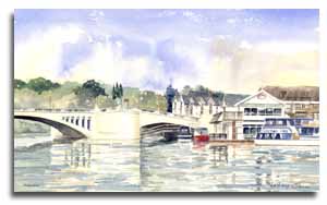 Print of watercolour painting of Caversham, by artist Lesley Olver