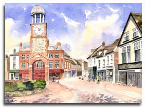 Original watercolour painting of Chesham, by artist Lesley Olver