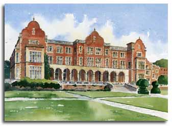 Print of watercolour painting of Easthampstead Park, by artist Lesley Olver
