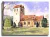 Original watercolour painting of Fingest Chuch, by Lesley Olver