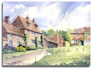 Print of watercolour painting of Groombridge, by artist Lesley Olver