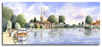 Original watercolour painting of Marlow, by artist Lesley Olver