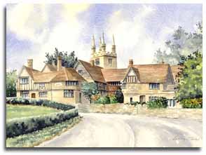 Original watercolour of Penshurst, by artist Lesley Olver