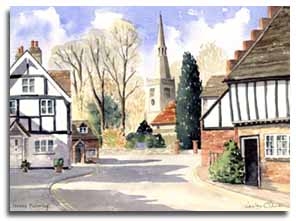 Print of watercolour painting of Princes Risboroughby artist Lesley Olver