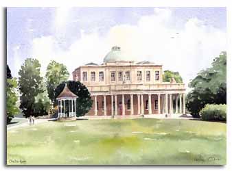 Print of watercolour painting of Cheltenham, by artist Lesley Olver