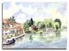 Original watercolour painting of Streatley, by Lesley Olver