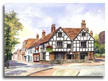 Print of watercolour painting of Wokingham, by artist Lesley Olver