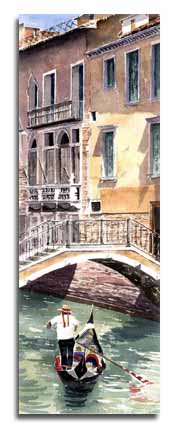 Print of watercolour painting of Venice, by artist Lesley Olver