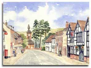 Print of watercolour painting of Wendover by artist Lesley Olver