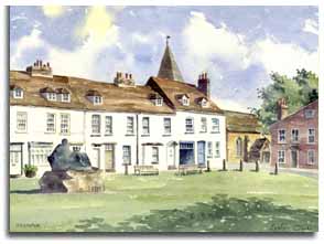 Print of watercolour painting of Westerham, by artist Lesley Olver