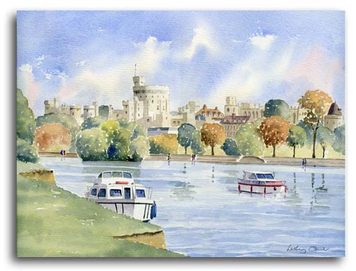 Original watercolour painting of Windsor by artist Lesley Olver